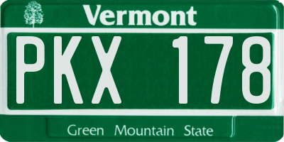 VT license plate PKX178