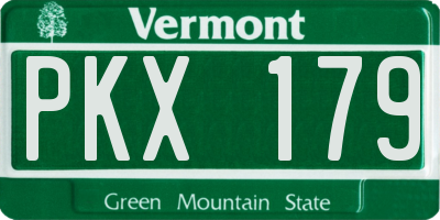 VT license plate PKX179