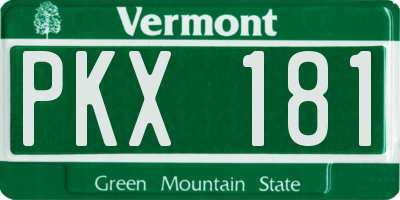 VT license plate PKX181