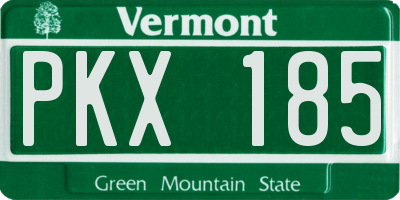 VT license plate PKX185