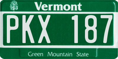 VT license plate PKX187