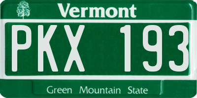 VT license plate PKX193