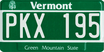 VT license plate PKX195