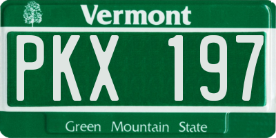 VT license plate PKX197