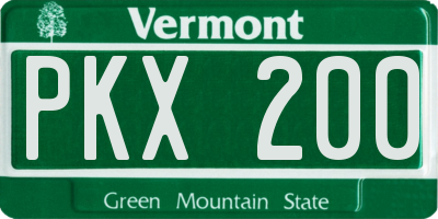 VT license plate PKX200