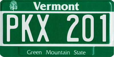 VT license plate PKX201