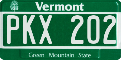 VT license plate PKX202