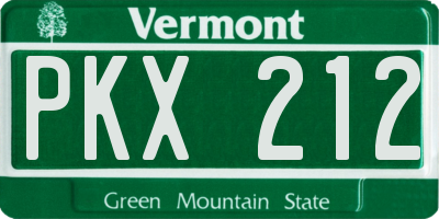 VT license plate PKX212