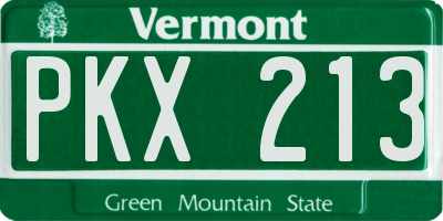 VT license plate PKX213