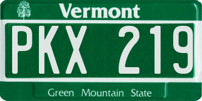 VT license plate PKX219