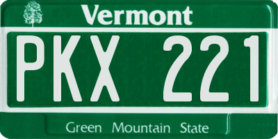VT license plate PKX221