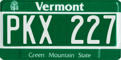 VT license plate PKX227