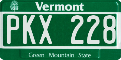 VT license plate PKX228