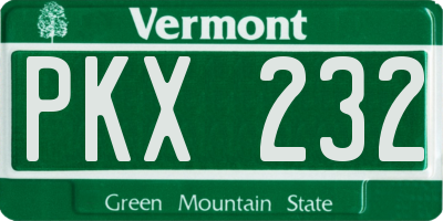 VT license plate PKX232