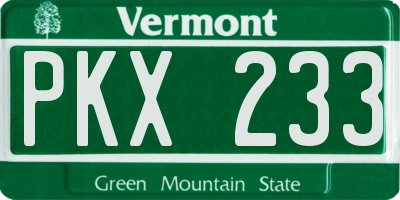 VT license plate PKX233
