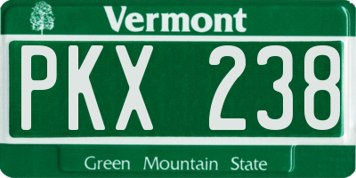 VT license plate PKX238