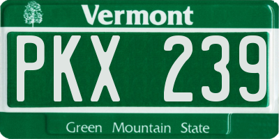 VT license plate PKX239