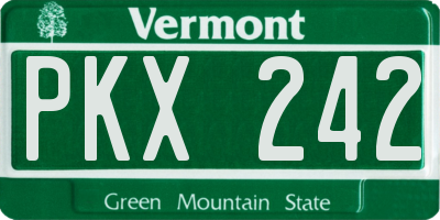 VT license plate PKX242