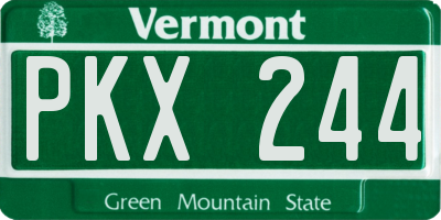 VT license plate PKX244