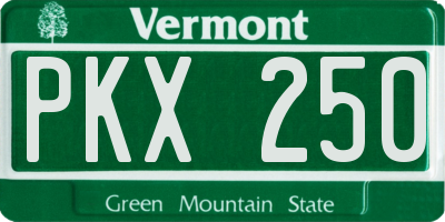 VT license plate PKX250