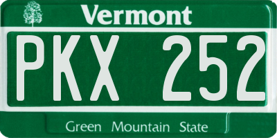 VT license plate PKX252