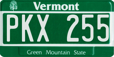 VT license plate PKX255