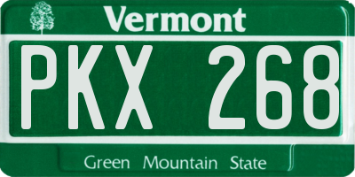 VT license plate PKX268