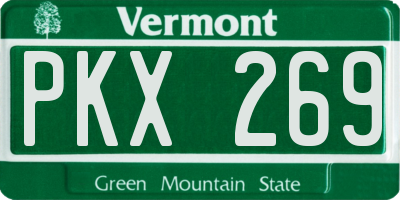 VT license plate PKX269