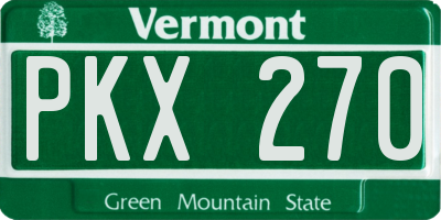 VT license plate PKX270