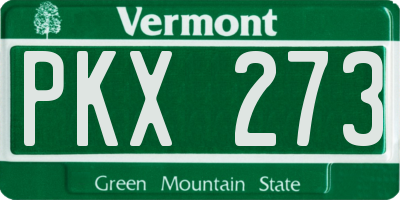 VT license plate PKX273