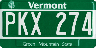 VT license plate PKX274