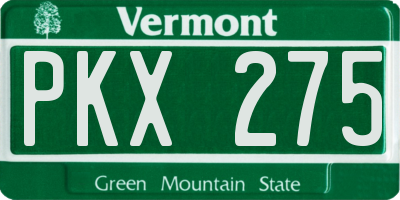 VT license plate PKX275