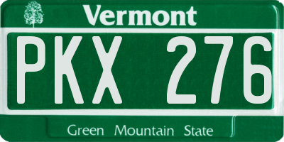 VT license plate PKX276