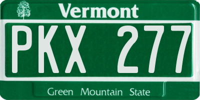 VT license plate PKX277