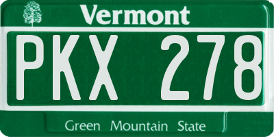 VT license plate PKX278