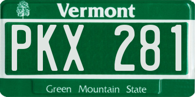 VT license plate PKX281