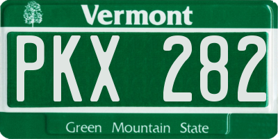 VT license plate PKX282
