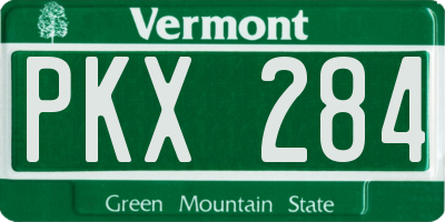 VT license plate PKX284