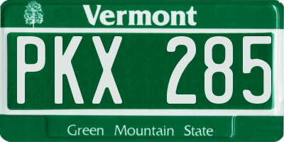 VT license plate PKX285
