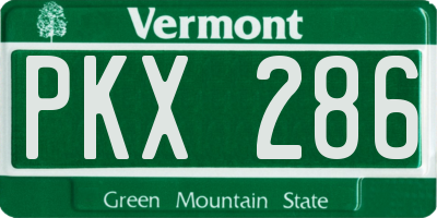 VT license plate PKX286