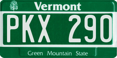 VT license plate PKX290