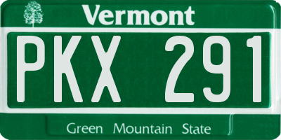 VT license plate PKX291