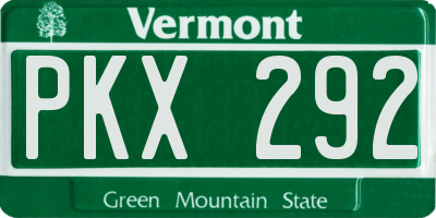 VT license plate PKX292