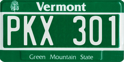 VT license plate PKX301