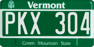 VT license plate PKX304