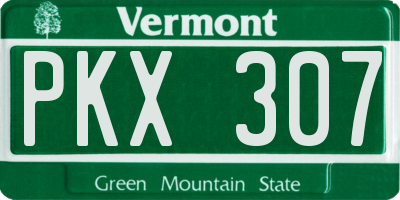 VT license plate PKX307