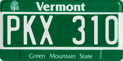 VT license plate PKX310