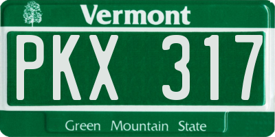 VT license plate PKX317