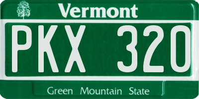 VT license plate PKX320