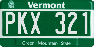 VT license plate PKX321